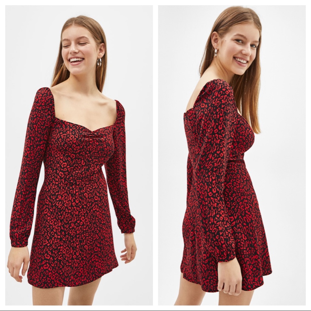 Bershka Leopard Print Mini Dress